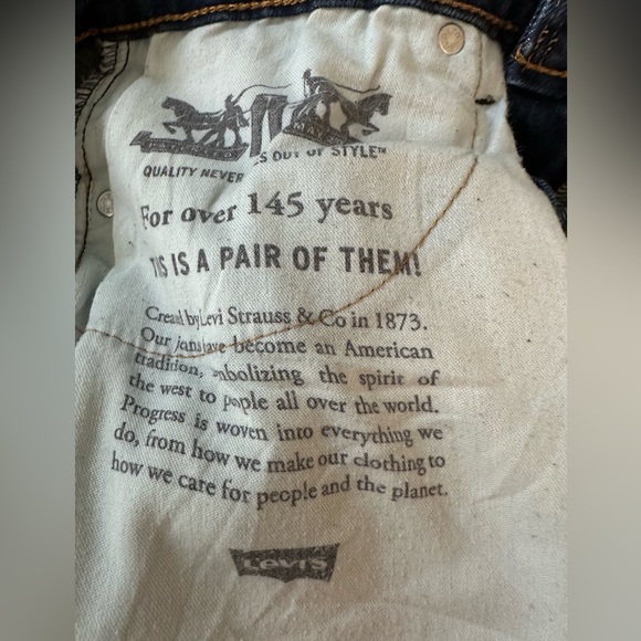 Levi’s 511 Straight Leg Stretch Jeans Dark Wash Distressed Size 32x30 - Picture 7 of 8